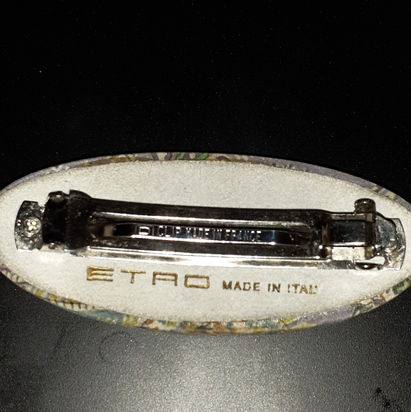 Authentic ETRO Paisley Pattern Cotton Barrette Hair Accessory Multicolor - Picture 2 of 6